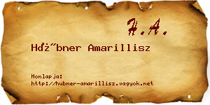Hübner Amarillisz névjegykártya